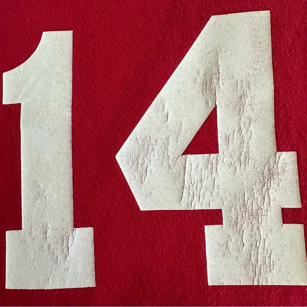 Champion Men's XL Red With White Logo Cotton Crew Neck Short Sleeve T-Shirt Top - Picture 9 of 14